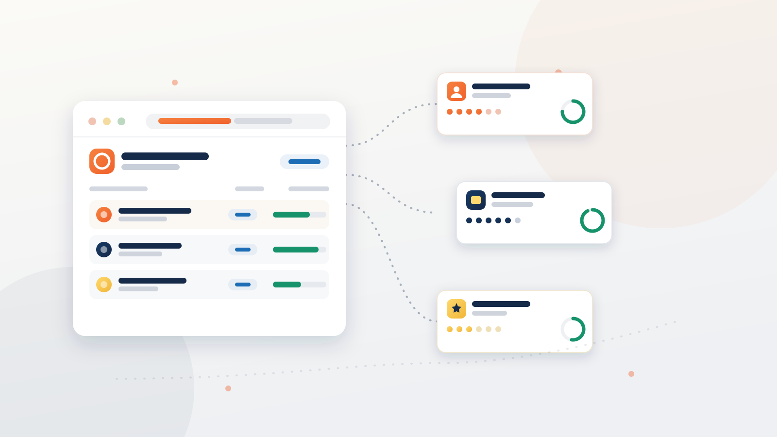 A training company reselling B2B — many isolated client-company accounts, each with its own seats and branded reporting, managed from one central dashboard