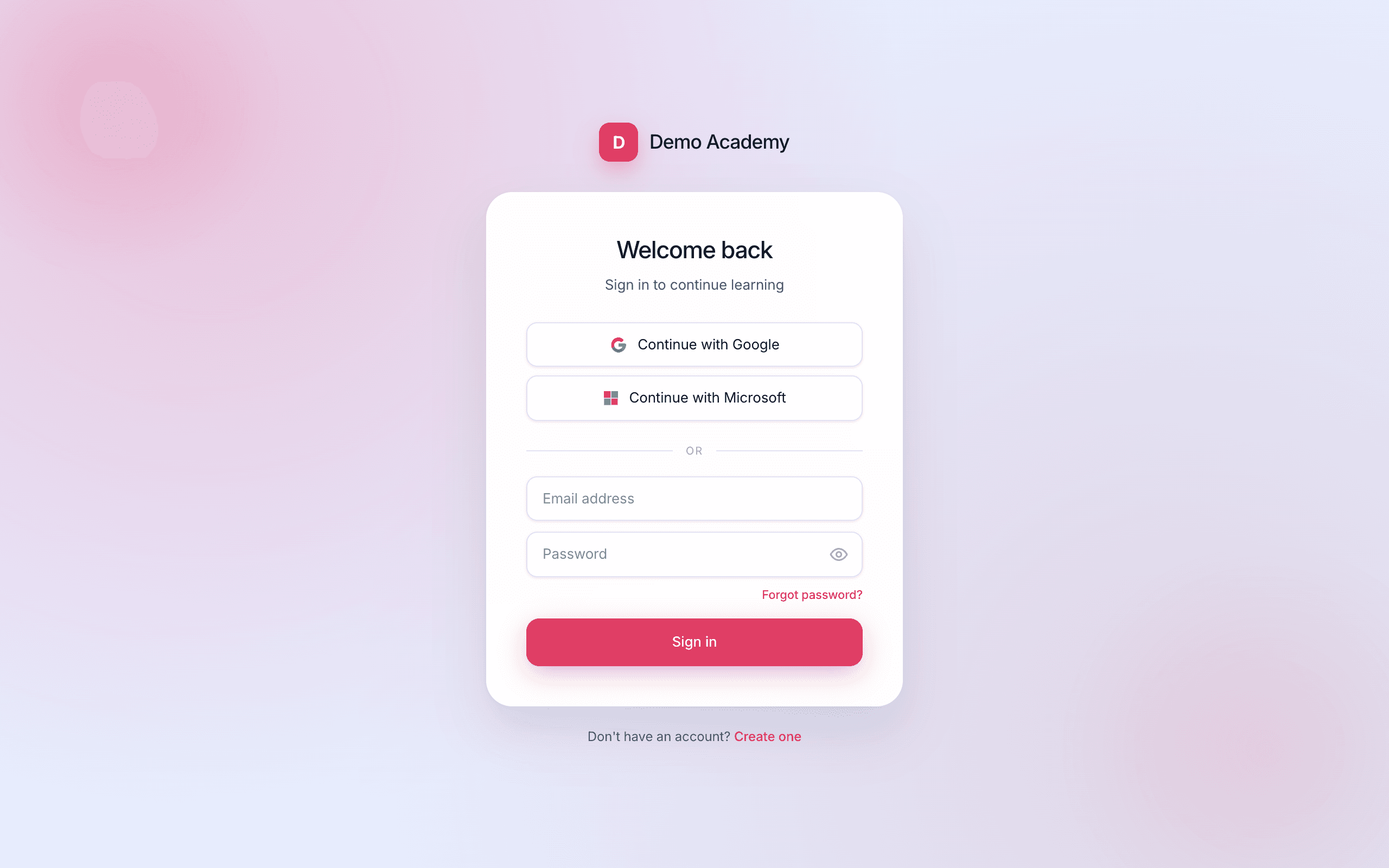 Your branded login page
