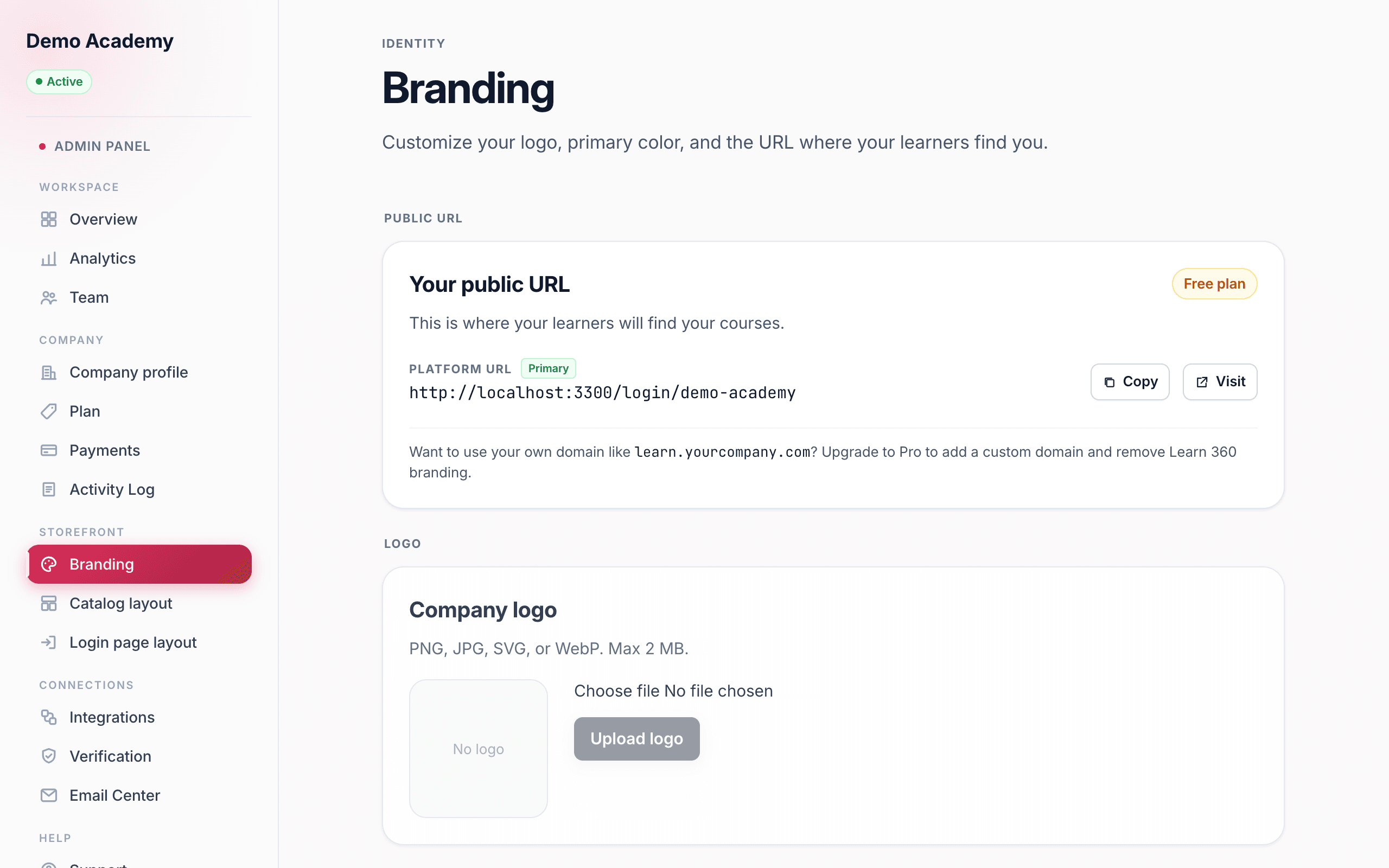 Branding — Your public URL