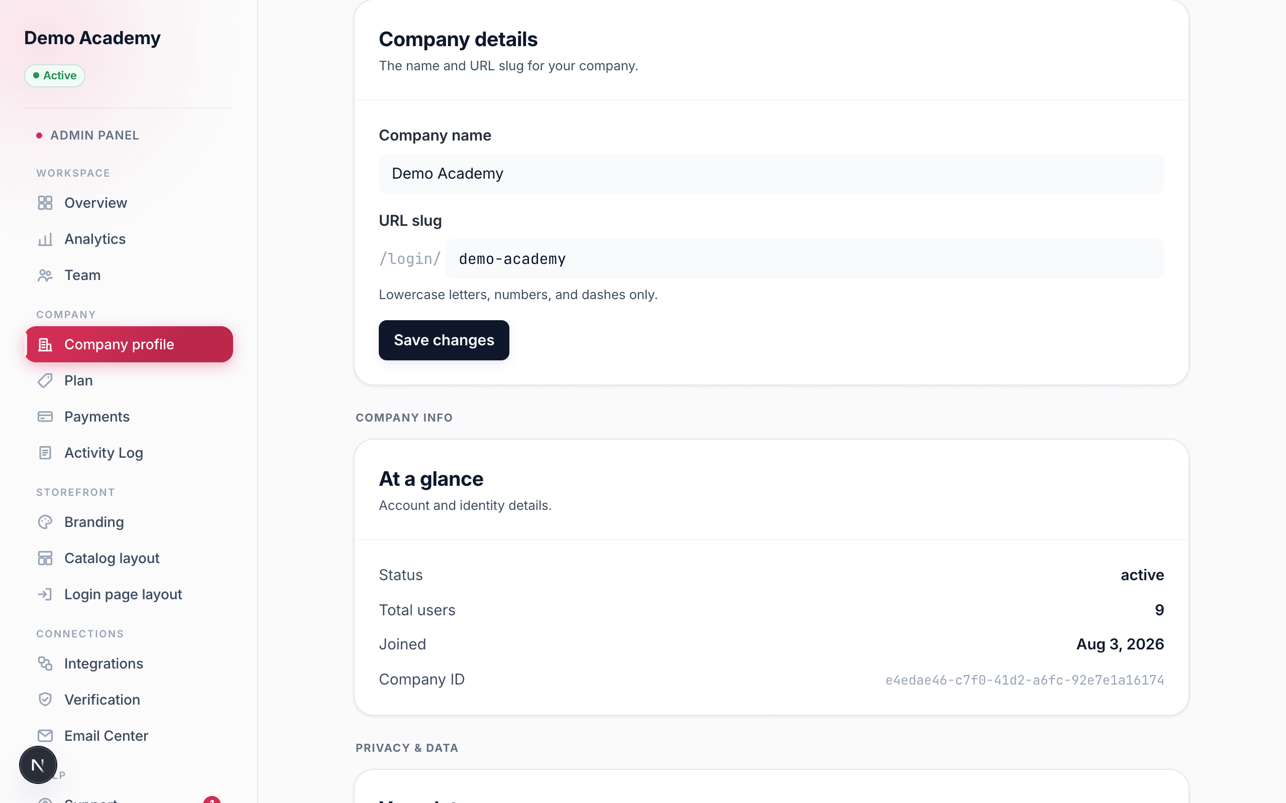 Company profile — details & at a glance