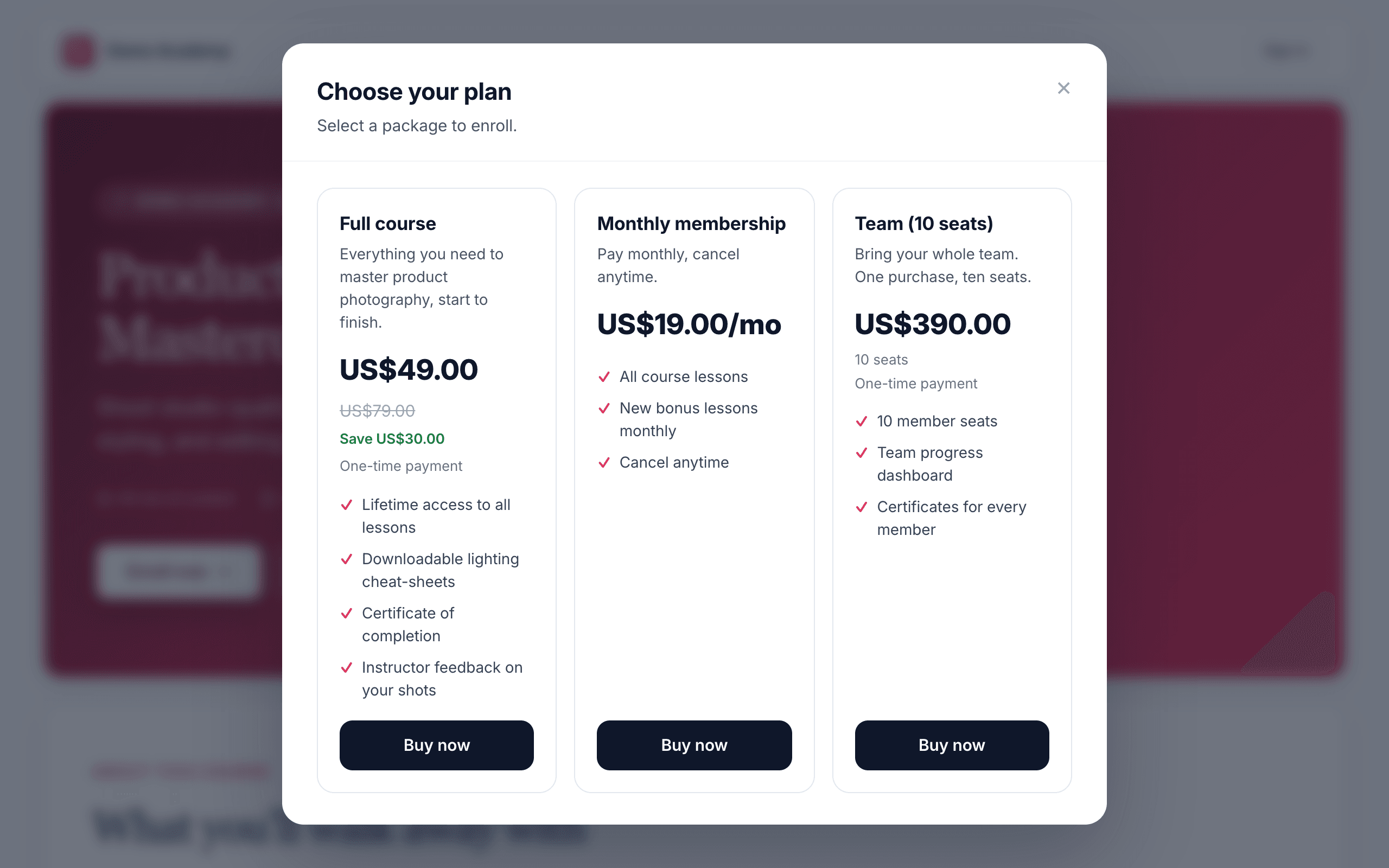 Choose your plan