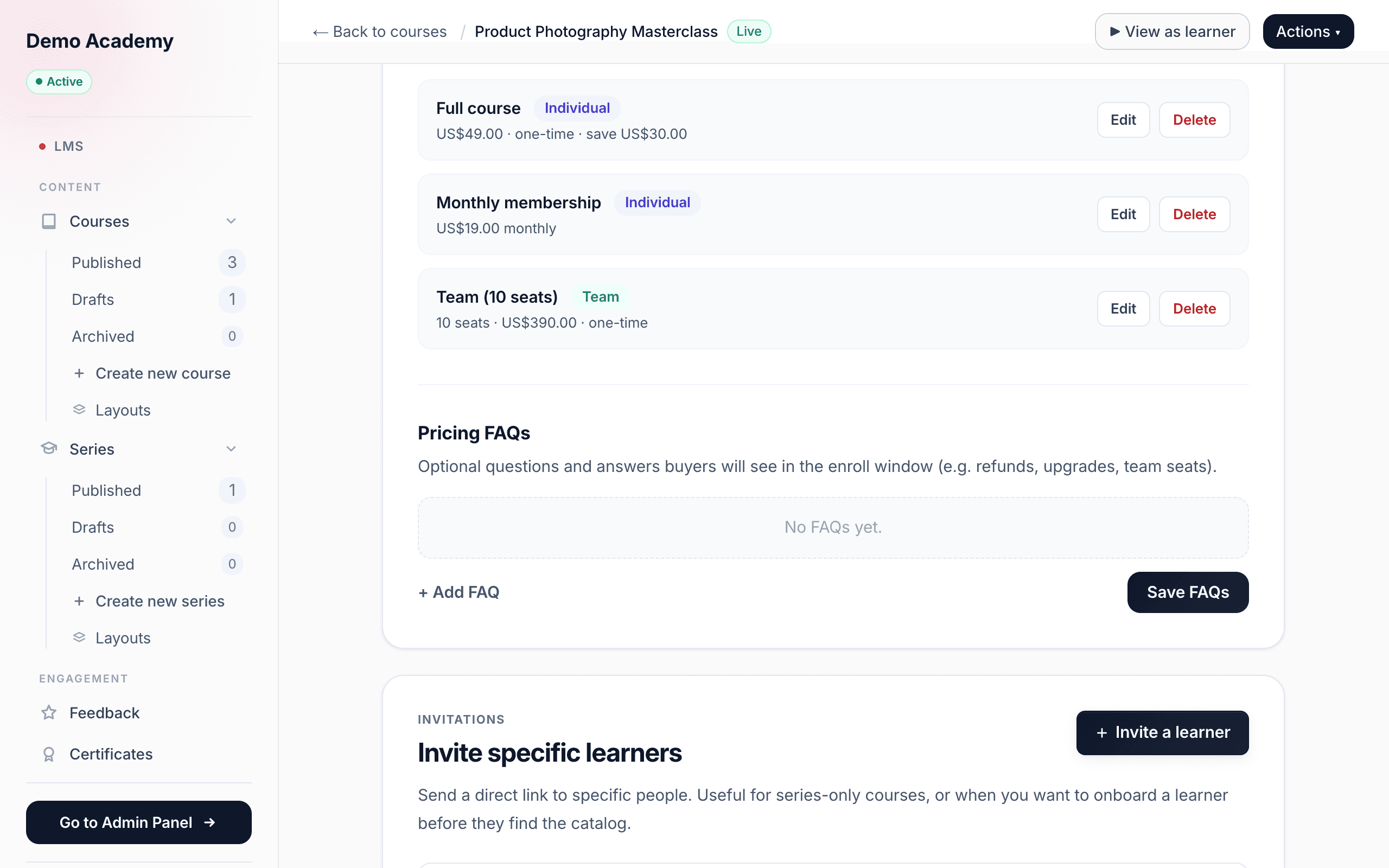 Pricing FAQs