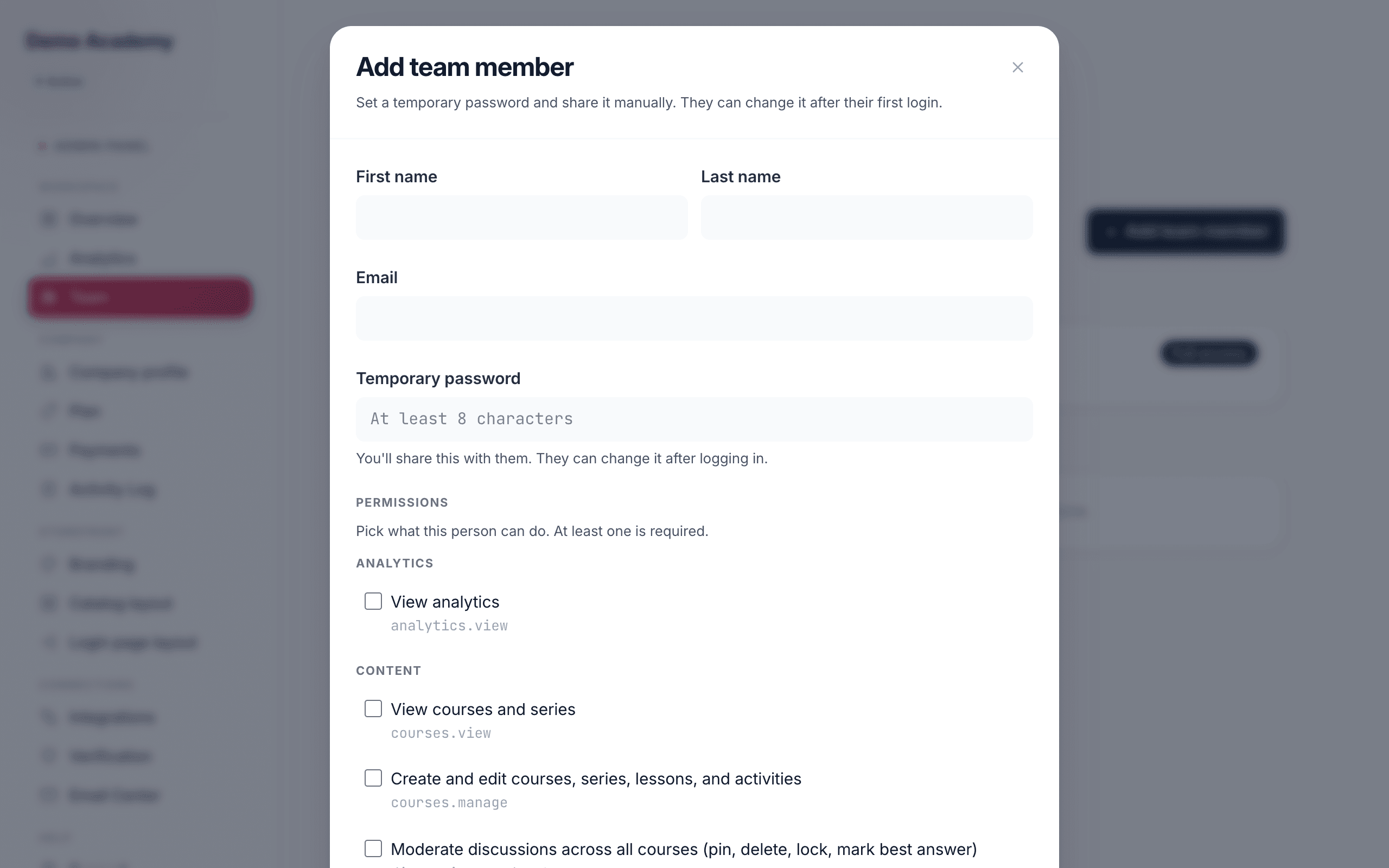 Add team member